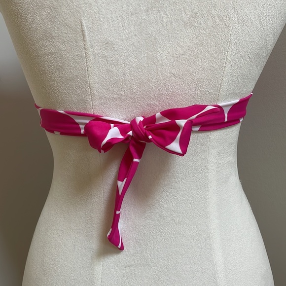 Victoria's Secret Push Up Halter Top Bikini Top, size Medium, Pink & White - Picture 8 of 14